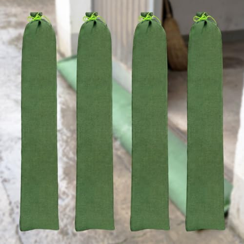 4 Pièces Sacs de Sable Longs en Toile, Sacs de Sable pour Inondation avec Lien à Nouer, pour Garage, Portes, Porte de Cave, 120 × 20 cm