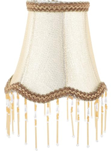 Jojofuny Wasserkrystall Lampenschirm FüR Pendelleuchten Und Wandleuchten Beige Retro Stil 15 5X15 5X13 5Cm Abnehmbar Und Waschbar Elegante Dekoration FüR Zuhause