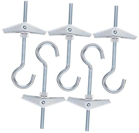 FELTECHELECTR 5 Sets 6x80mm Toggle Bolts Wing Nuts Heavy Duty Hollow Wall Anchors for Drywall Hanging Heavy Items, Replacement Toggle Wing Nut Bolts Suitable for Home and Garage Use