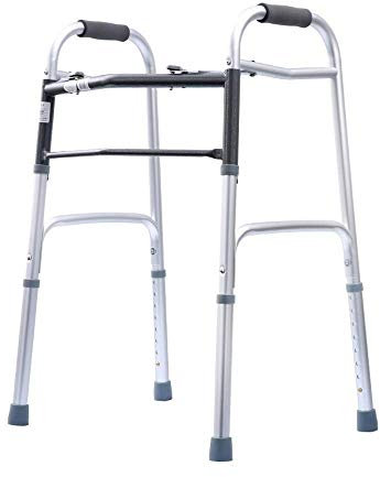 WDWDW Andador Plegable Resistente para Adultos, con Ruedas Delanteras Extra Anchas, 2 Botones, sin Ruedas, para Ancianos, con reposabrazos y Estabilidad en los Cuatro pies