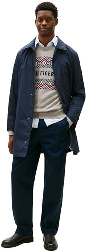 Tommy Hilfiger Abrigo corto Hombre Packable Carcoat con bolsillos laterales, Azul (Desert Sky), L