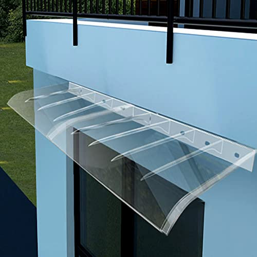 Sonnenschutz für den Außenbereich, Terrasse, transparente Polycarbonat-Abdeckung mit UV-Schutz für den Eingang, unsichtbare Vordertürmarkise, mehrere (40 x 300 cm/16 x 118)
