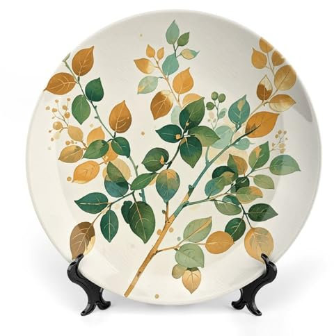 Grandes assiettes décoratives en porcelaine anglaise de 25,4 cm avec support de présentation en porcelaine pour cuisine, salle à manger Art de