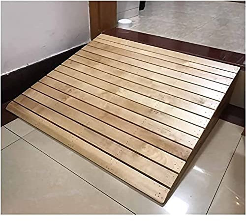 Rollstuhlrampen aus Holz für Türöffnungen, 5,7 cm, 7,6 cm, 10,2 cm, 12,7 cm, 15,2 cm Höhe, für den Innen- und Außenbereich, für Gehhilfen zu Hause, rutschfeste Oberfläche (Größe: 33,8 x 30 x