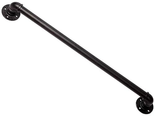 Kit completo per scale (0,3 m - 6,1 m), ringhiera antiscivolo per montaggio a parete, ringhiera rustica industriale in ferro nero, per scale interne/esterne, portico e terrazza (5,8 m)