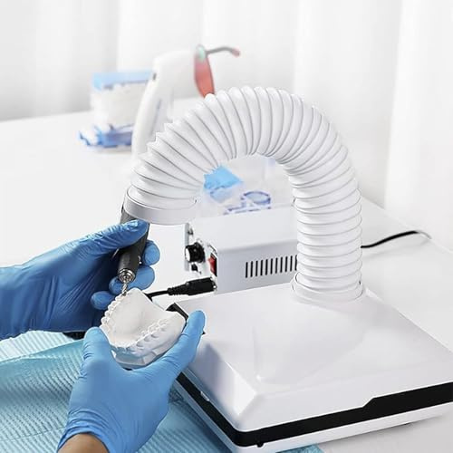 Troqullium Aspirateur Dentaire de Table 2 en 1, dépoussiéreur Portable avec Tuyau rétractable, for Salon de manucure et Laboratoire Dentaire.