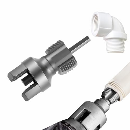 Cortador de roscas para tubos de PVC, 2 en 1 para taladros eléctricos, para tubos de PVC/PPR, rosca a prueba de fugas de precisión, sanitario profesional de 3/4 pulgadas (DN20)