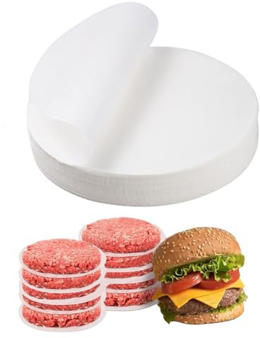 500 Pièces Papier Steak Haché, Papier Sulfurisé Rond 15cm Feuilles Antiadhésives Rondes en Papier pour Cuisson Steak Burger,Pâtisserie,Hamburger,Friteuse à Air, Cuiseur Vapeur