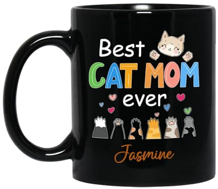 Tazze Da Caffè Best Cat Mom Ever Tazzine Da Caffè,Particolari,Multicolore,Tazza In Ceramica Per Festa Compleanno Nonna 330Ml