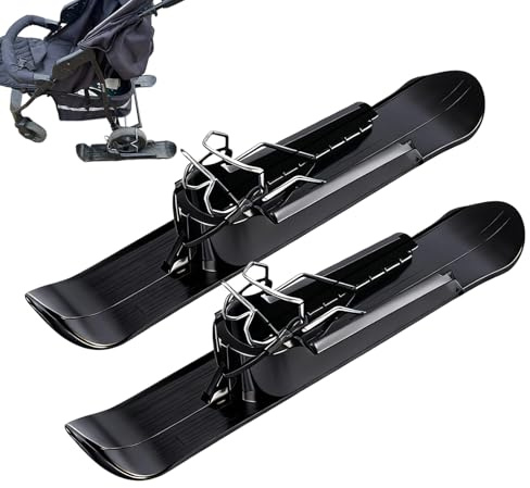 Fixation d'hiver 2 en 1 – Trottinette de ski, trottinette à neige, poussette, luge, accessoire universel 2 en 1 | Pour vélo, camping, chemin de jardin, parc et plaisir en plein air