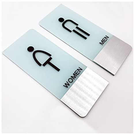 WDWDW Cartello per Porta del Bagno per Uomini e Donne, cartelli per WC, Adesivi da Parete, 100x240 mm, 1 Set