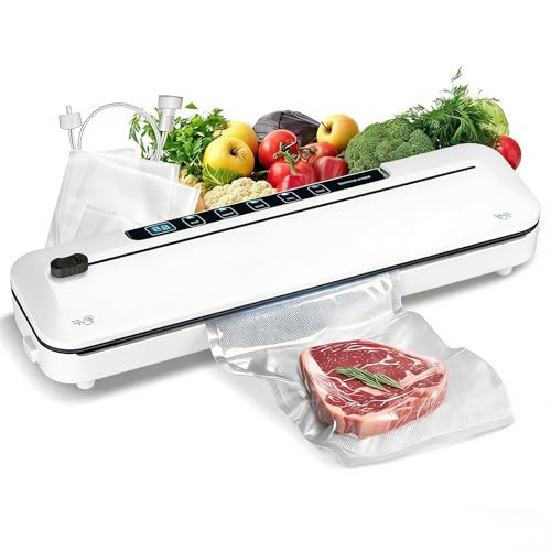 Vacuum Sealer Machine 75KPa Vacuum Sealer 6-in-1 Dry/Moist & Timer Portable w/Built-in Cutter +10Bags