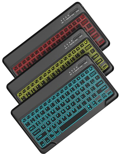 FOGARI Clavier sans Fil Bluetooth 12 Pouces - AZERTY Français Rétroéclairé | Léger Fin Keyboard pour iPad, Android Tablette Samsung Galaxy, Xiaomi/Redmi Pad, Huawei/Honor Pad etc, Noir