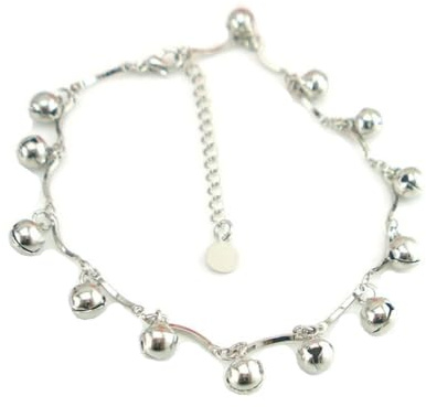 Boowhol Unisex Glocke Freundschaft Fußkettchen Fußkette Armbänder Verstellbar 925 Sterling Silber