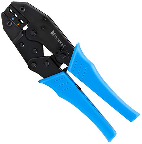 Voilamart Ratchet Crimping Tool for Insulated Electrical Connectors, Terminal Crimper 0.5-6.0 mm² 22-10 AWG