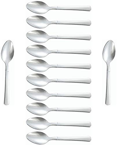 Arcos Cuchillos de Mesa Caja de 12 uds Cuchara de Postre Cuchara de Mesa, Monoblock de una pieza de Acero Inoxidable 18/10 y 150 mm, Color Plata (12 uds)