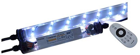 Lichtidee Led Gabionen Licht Beleuchtung LED 2x0,90m länge dimmbar Farbe kaltweiss Außenbeleuchtung Steinmauer Garten Anschluß 230 Volt über offene Kabelenden
