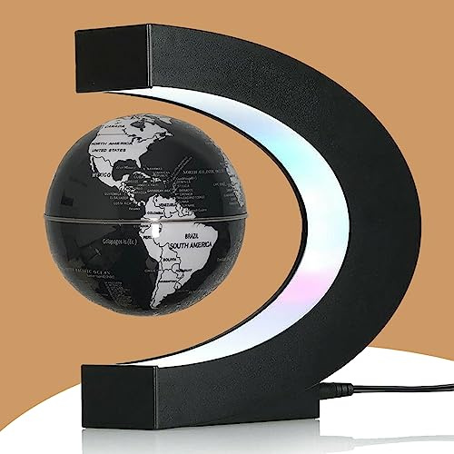 RTOSY Magnetic Levitation Floating Globe with LED Light, Desk Gadget Decor, Fixture Floating Globes & Shade, Cool Gifts for Men/Father/Husband/Boyfriend/Boss, Gifts for Desk, Valentine's Day Gift