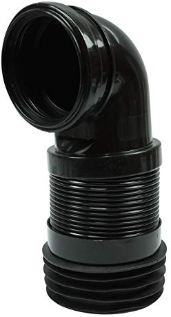 90mm Inlet x 90-110mm Outlet Toilet Flexible Pan Connector Elbow Black
