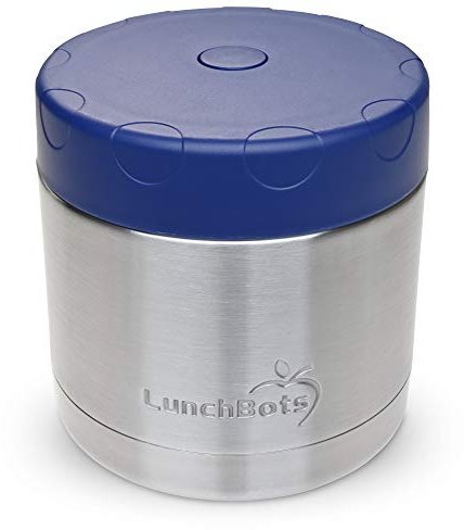 LunchBots 16oz thermos Stainless Steel Wide Mouth - Insulated thermos With Vented Lid - Keeps Food Hot or Cold for Hours - Leak-Proof Portable Thermal Food Jar is Ideal for Soup - 16 ounce - Navy