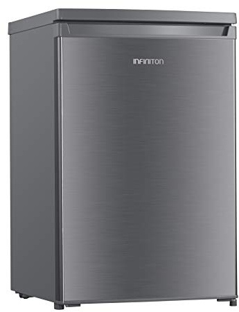 FRIGORIFICO INFINITON FG-156X INOX (A+/F, Frigorifico una puerta, 109 Litros, Alto 85cm, Luz interior LED, Estantes de cristal, Termostato Regulable, Cajon Verdulero)