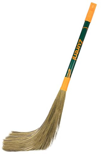 Zureni BR-08 Torus kvast Phool Jhadu med naturligt Shillong långt gräs 53 cm handtagspinne, rengöring, dammborttagning och enkel golvsopning