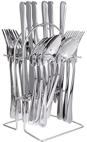 Cabilock 1 Satz Besteck Löffel Tragbares Besteck Modernes Silber Einzigartiges Silber Löffel Aus Edelstahl Zum Aufhängen Metall Rostfreier Stahl