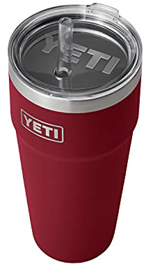 YETI Rambler 26 oz Straw Cup, Vacuum Insulated, Stainless Steel with Straw Lid, Harvest Red