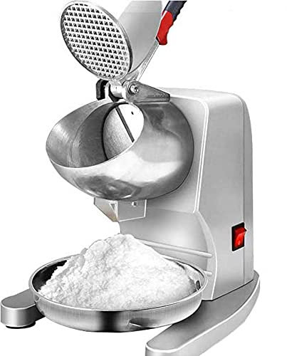 TJH Electric Heighten Ice Crusher Dual Stainless Steel Blades Shaved Ice Machine Large Capacity Ice Crusher Machine for Cocktails Smoothies Home and Commercial Use