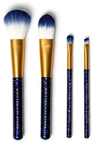 Legami - Set de 4 brochas de maquillaje, Oh My Glow! Stars, Incluye Brush para Polvo, Base, Sombra y Delineador, 100% vegana, tamaño viaje