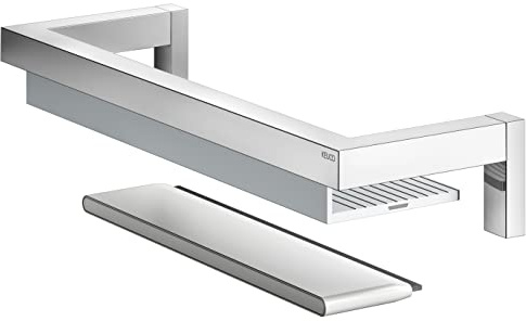 Keuco Duschablage aus Metall Hochglanz-verchromt und Aluminium Silber, magnetischer Glas-Abzieher, 6x36x11,6cm, Wandmontage in der Dusche, Edition 90 Square