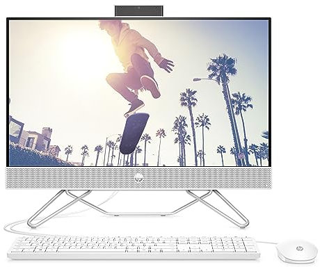 HP All-In-One PC | 24 FHD Display | AMD ATHLON Gold 3150U | 8GB DDR4 RAM | 512 GB SSD | AMD Radeon Grafik | Windows 11 | Starry White