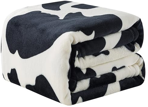 HOZY Kuscheldecke 230x270cm Cow, Fleece Decke Sofa Decke, Warme Bettdecke Fleecedecke Couch Decken Flauschige Decke, Tagesdecke Sofaüberwurf Hundedecke Sofadecke Couchdecke flauschig
