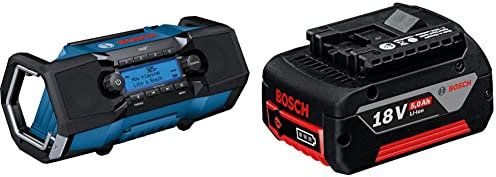 Bosch Professional 18V System Radio de Chantier sans-Fil GPB 18V-2 SC (réception Via Dab+, Bluetooth & Professional - Batterie GBA 1x5,0Ah