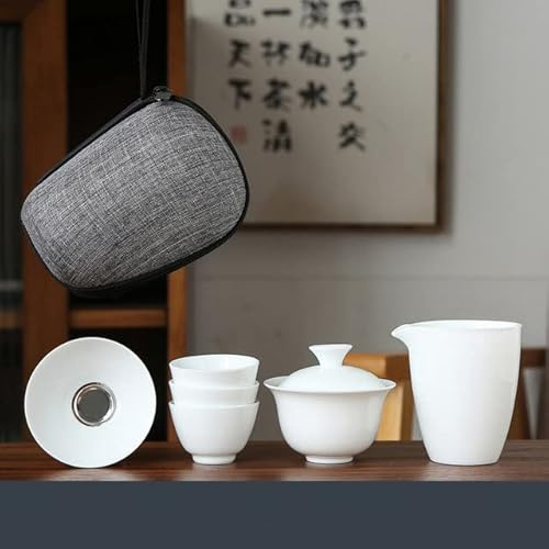 Service en Porcelaine Gaiwan Tasses à thé Tasse de thé cérémonie théière Chinois Portable Kung Fu Voyage Service à thé Tasse à thé en céramique avec Filtre