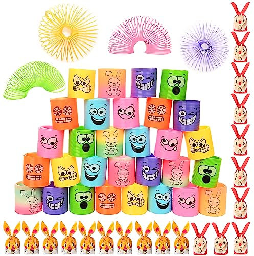 Muelles Juguetes Niños 30 Pcs Regalitos Detalles Cumpleaños Invitados Niños Brindes Aniversario Infantil Regalos Colegio Fiesta del Cole +20 Bolsas Cumpleaños Infantil Juguetes de Primavera Rainbow