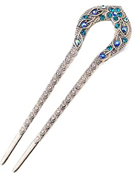 Crystal U Shaped Hairpin Hair Accessories Vintage Rhinestone Hairpin for Long Hair Pins Hair Styling Accessory for Women Girls Wedding Hair Accessories