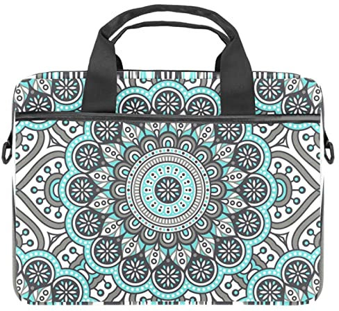 JAVENPROEQT Estetica Boemia Fiore Geometria Modello Laptop Bag Caso Del Computer Manicotto Del Computer Spalla Messenger Bag per Lavoro Scuola, Multicolore 02