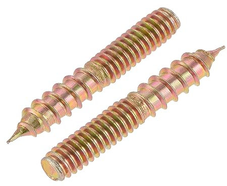 LJFMDLN 10pcs 1/4-20 x 1-1/2 Hanger Bolts Double Head Dowel Screw for Wood Furniture