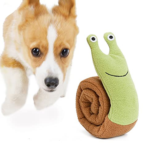 Leckerli-Spender, Schnecken-Schnüffelspielzeug, Schnüffelspielzeug für Hunde, Schnecke, Interaktives Welpenspielzeug, Hunde-Plüsch-Quietschspielzeug, Bereicherndes Plüschspielzeug, Kau-(Schnecke)