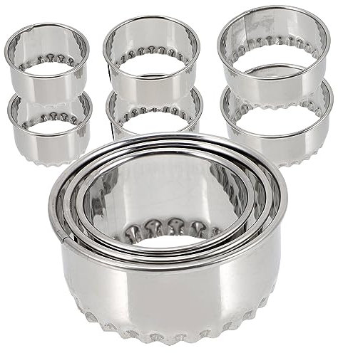 BESTonZON Küche Haushaltsgeräte 9 Stück Knödel-Wrapper Ton-Werkzeuge Tonform Teigpresse Kekse Edelstahl Knödel-Wrapper Knödel-Maker-Maschine Ergonomische Knödel-Wrapper-Form Tonwerkzeuge