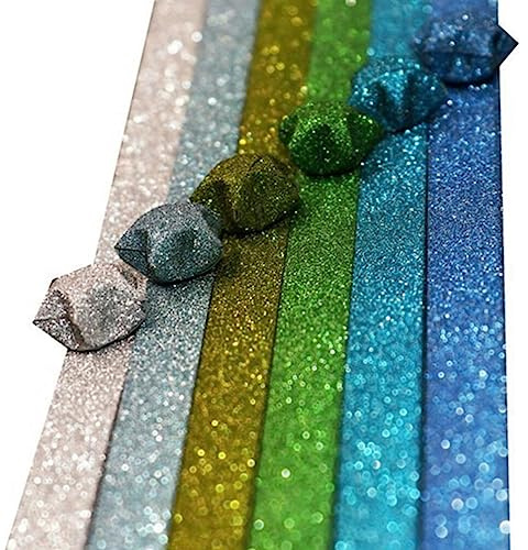 DIYEAH Glitzer Stern Faltpapier Für Diy Bastelprojekte Bunte Regenbogen Farben Für Origami Sterne Für Schulen Und Kreative Handarbeiten