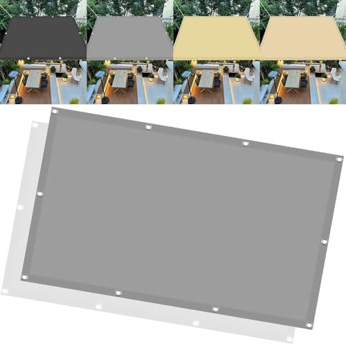 Voile d'ombrage Imperméable Rectangulaire 5 x 7 m Rectangulaire Voile Ombrage Anti 98% UV Protection avec Cordons Filet Dombrage pour Patio Jardin Terrasse Extérieur, Gris Clair