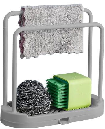 Porte-serviettes D'évier De Cuisine, Porte-torchon, Porte-chiffon, Support De Chiffon Peu Encombrant Avec Bac De Drainage, Brosse Éponge, Porte-savon, Porte-torchon Pour Évier De Cuisine, Torchon