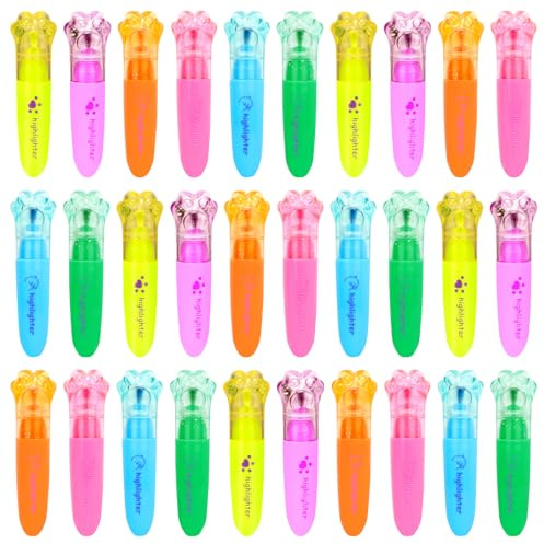 Mitgebsel Kindergeburtstag 5-10 Jahre-Cat's Claw Textmarker (30PCS), Kindergeburtstag Mitgebsel, Textmarker Set，Marker Stifte Satz
