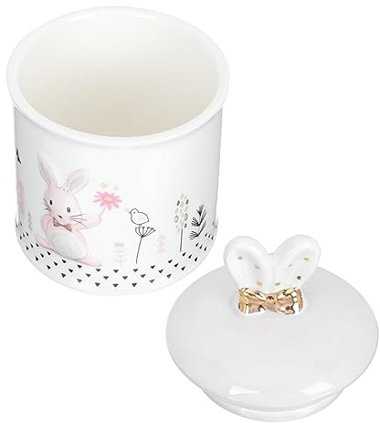 Amosfun Tarro De Cerámica Sellado Conejo Para Guardar Té Cereales Tarro Para Galletas Tapa Para Cocina