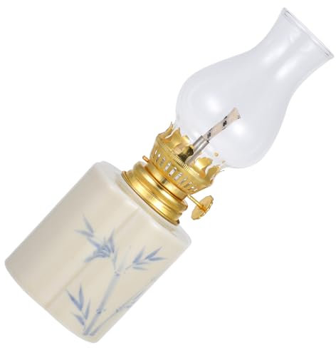 Amosfun Petroleumlampe Keramik Vintage-öllampe für Drinnen und Draußen Klassische Tischlaterne mit Petroleumlaterne-Design für Dekoration