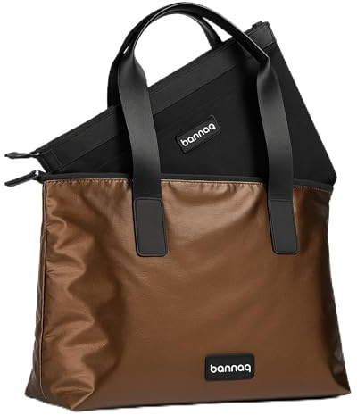 bannaq Bolso Mujer Impermeable con Organizador Extraíble, Bolso Universidad Mujer con capacidad para Ordenador Portátil hasta 15,6 pulgadas, Bolsos para Universitarias, Regala esta Navidad