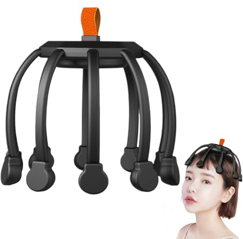 Massaggiatore Per La Testa Di Polpo | Massaggiatore Elettrico Per Cuoio Capelluto Con 3 Modalità | Massaggiatore Per La Testa A 360 Gradi Con 10 Contatti Vibranti | Massaggiatore Per Cuoio Capelluto