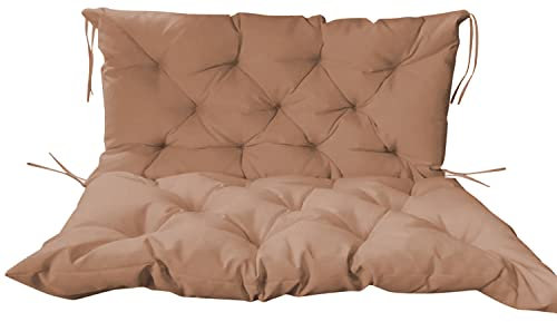 Wasserdichtes Outdoor-Bankkissen mit Rückenlehne, 2- oder 3-Sitzer, Liege, Sitzpolster für Garten, Veranda, Terrasse, Schaukel, Khaki, 150 x 100 x 10 cm